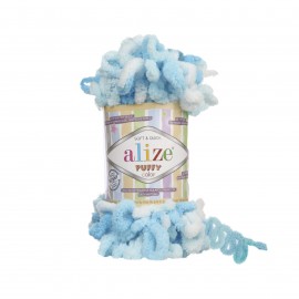 ALIZE PUFFY COLOR 5924 белый/голубой